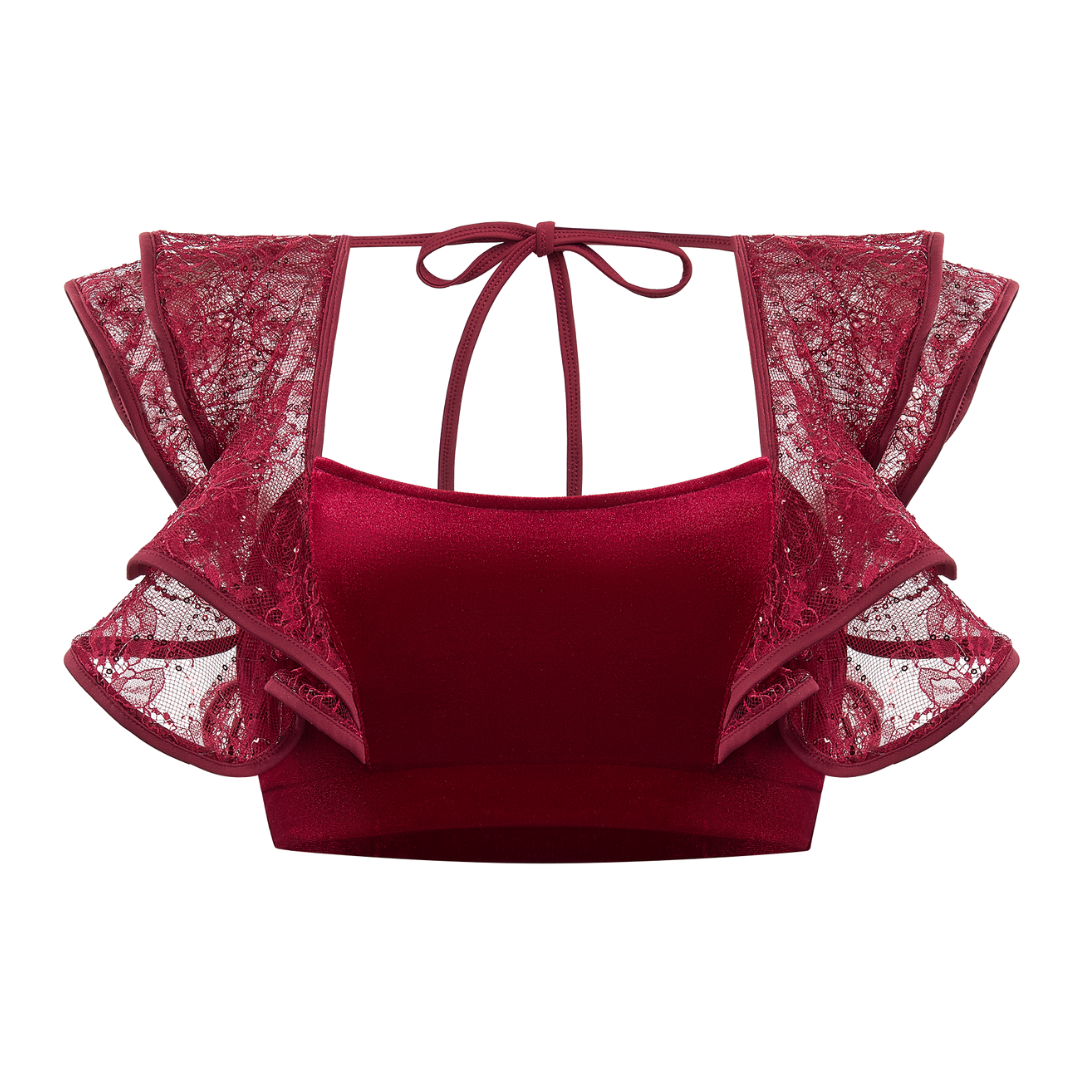 Red lace top on a white background Aura Design by Spincess Red Top 3D