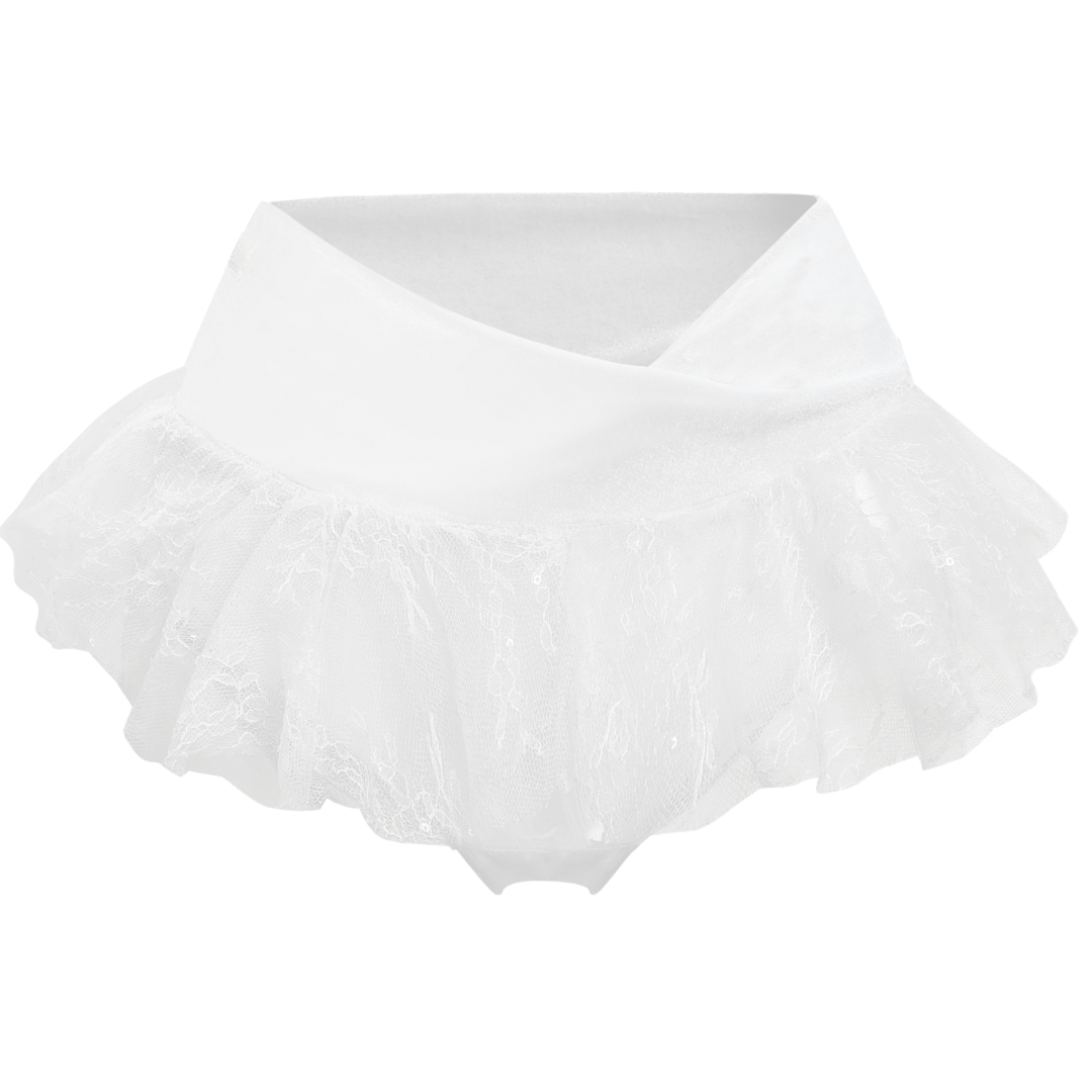 White lace petticoat on a white background Aura Design by Spincess White 3D