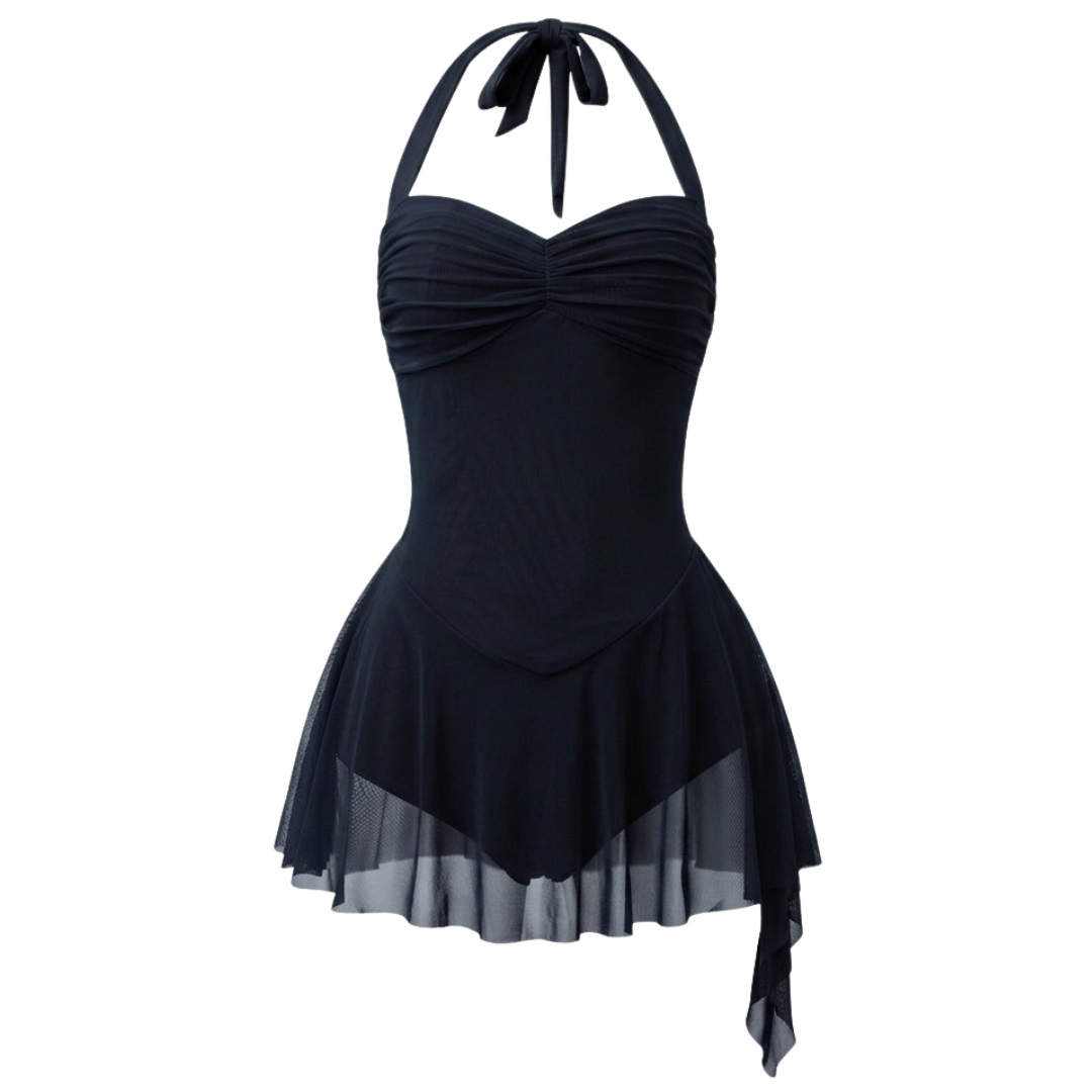 Coral Leotard Bodysuit Black by Spincess